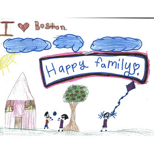 Happy Family card from a student at Parsons Hills Elementary School (Springdale, Arkansas)