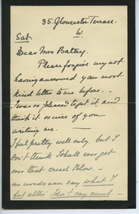 Letter from Edith Franklin to Elizabeth Battey