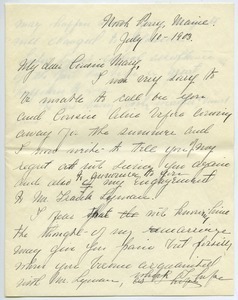 Letter from Florence Porter Cooper to unidentified correspondent