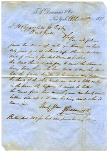 Letter from T. S. Doremus & Co. to D. H. Coggeshall