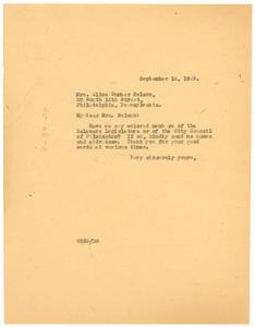 Letter from W. E. B. Du Bois to Alice Dunbar Nelson