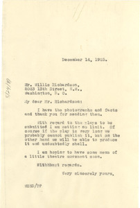 Letter from W. E. B. Du Bois to Willis Richardson