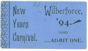 Wilberforce new years carnival ticket