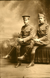 Unidentified officer and soldier