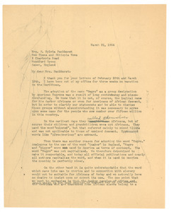 Letter from W. E. B. Du Bois to E. Sylvia Pankhurst