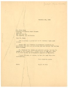 Letter from W. E. B. Du Bois to Southern California Peace Crusade