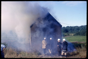 Preparing to burn shanties, Duxbury Cranberry Company, Fire Department
