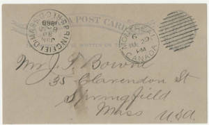 Postcard from Thomas D. Patton to Jacob T. Bowne (June 29, 1888)