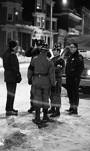 972nd Military Police Company policemen and unidentified police officers on Dorchester Avenue