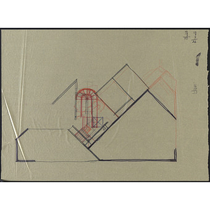 Architectural sketch of Harriet Tubman House stairwell