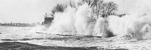 Surf crashing at Woodbury's Point