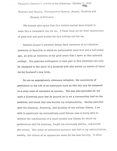 Induction Address of President John Chandler