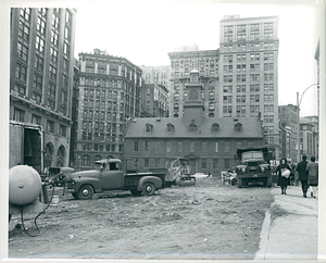 Demolition of 10 State Street, view of Old City Hall