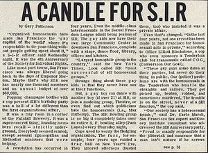 A Candle for S.I.R.