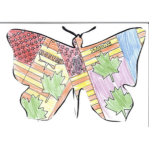 "Butterfly of Boston" made by student at Willow Way Public School (Ontario, Canada)