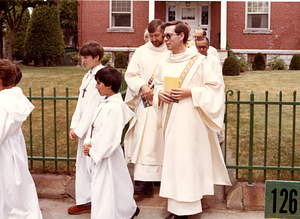 Clergy leaving the Rectory at Saint Anthony's (1)