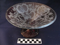 Red Glass Compote DIsh