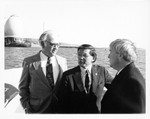 Tour of the Ted Williams Tunnel in Boston, Mass: John Joseph Moakley, Representative Norman Mineta (D-CA), and unidentified man by the water
