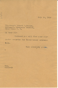 Letter from W. E. B. Du Bois to Robert W. Cheers