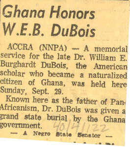Ghana honors W. E. B. Du Bois
