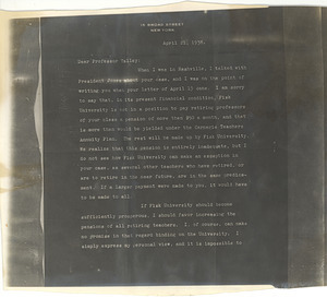 Letter from Paul Cravath to T. W. Talley - Digital Commonwealth