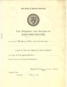 Law School of Harvard University acknowledgment