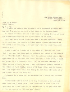 Letter from Mrs. Oscar Arnette to W. E. B. Du Bois