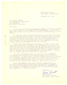 Letter from Dean Pruitt to W. E. B. Du Bois