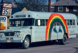 Free Spirit Press rainbow bus