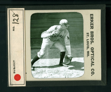 Leslie Mann Baseball Lantern Slide, No. 128