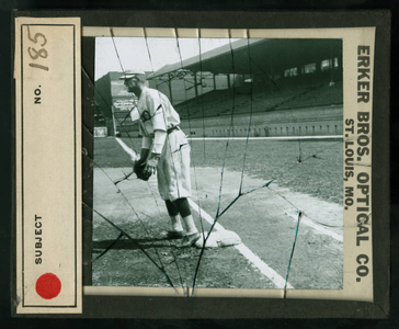 Leslie Mann Baseball Lantern Slide, No. 185