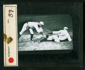 Leslie Mann Baseball Lantern Slide, No. 89
