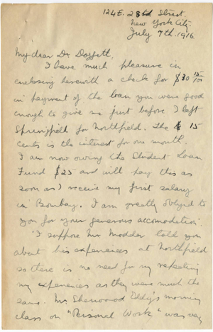 Letter from Felix Rossetti to Laurence L Doggett (July 7, 1916)