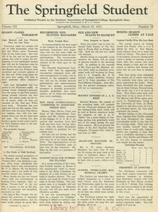 The Springfield Student (vol. 12, no. 20), March 10, 1922