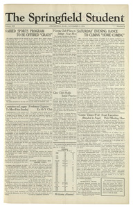 The Springfield Student (vol. 19, no. 06) November 9, 1928