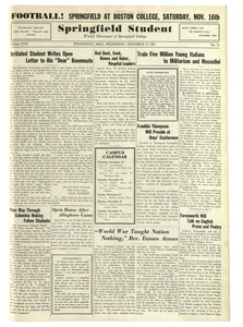 The Springfield Student (vol. 26, no. 15) November 13, 1935