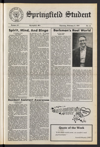 The Springfield Student (vol. 101, no. 16) Feb. 12, 1987