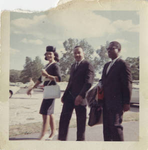 Coretta King, Dr. King, and Bernard Lee (June 14, 1964)
