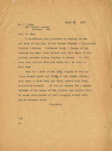 Dr. Laurence L. Doggett to Mr. C. E. Fice (April 21, 1917)