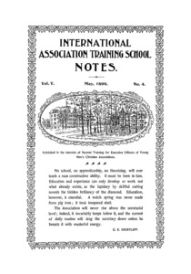 The International Association Training School Notes (vol. 5 no. 4), May, 1896