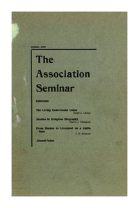 The Association Seminar (vol. 17 no. 1), October, 1908