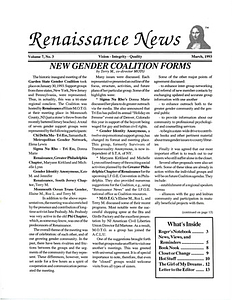 Renaissance News, Vol. 7 No. 3 (March 1993)