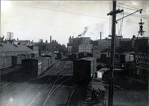 Railroad Yard of B&M, west of Pleasant Street crossing