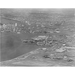 Boston Harbor, from airport, East Boston to Boston proper and Cambridge, Boston, MA