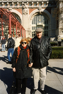 Manuel and Frances Coutinho on their visit to Ellis Island