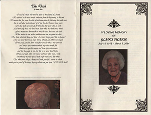 Gladys Picanso memorial booklet