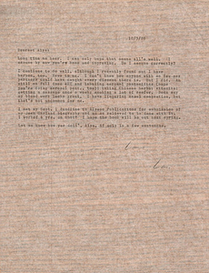Correspondence from Lou Sullivan to Alyn Hess (October 5, 1988)