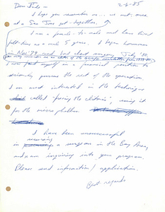 Correspondence from Lou Sullivan to Jude Patton (February 6, 1985)