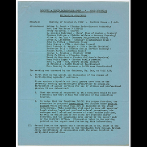 Minutes from relocation committee meeting concerning Mrs. C family case study held October 2, 1962