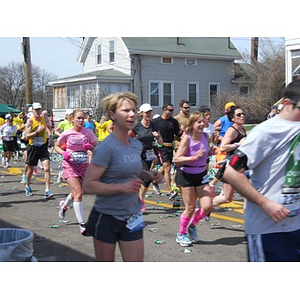 Marathon Runners Near Mile 6 in Framingham